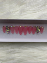 Load image into Gallery viewer, Sheer Pink with Rhinestones-Press ons
