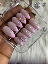 Load image into Gallery viewer, Pink French tips w/ a bow
