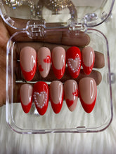 Load image into Gallery viewer, Red French tips with Pearls
