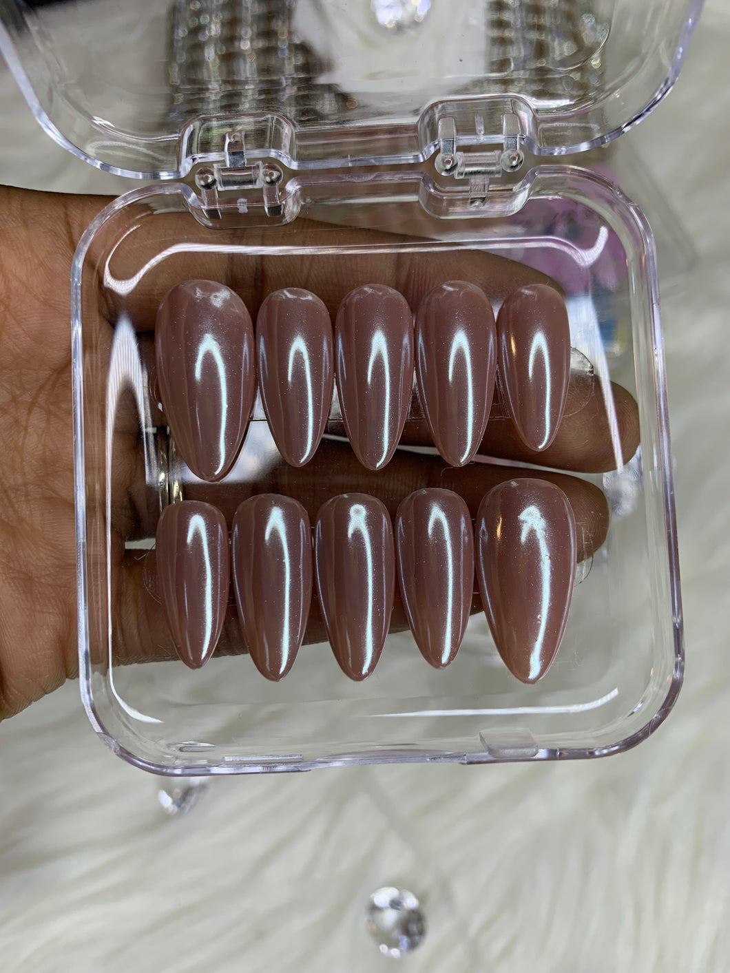 Chocolate Glazed Chrome-Press ons