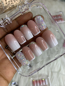 Ombre French Outline w/ Bling