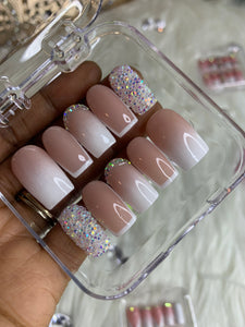 Ombre French Outline w/ Bling