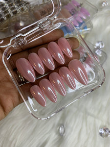 Rose Pink Chrome-Press ons