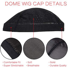 Load image into Gallery viewer, Dome Caps Stretchable Wigs Cap Spandex Dome Style Wig Caps For Men Women (8 Pack, Black Mesh Wig Caps)
