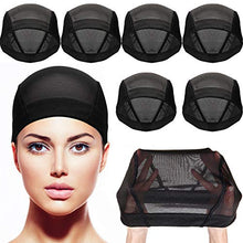 Load image into Gallery viewer, Dome Caps Stretchable Wigs Cap Spandex Dome Style Wig Caps For Men Women (8 Pack, Black Mesh Wig Caps)
